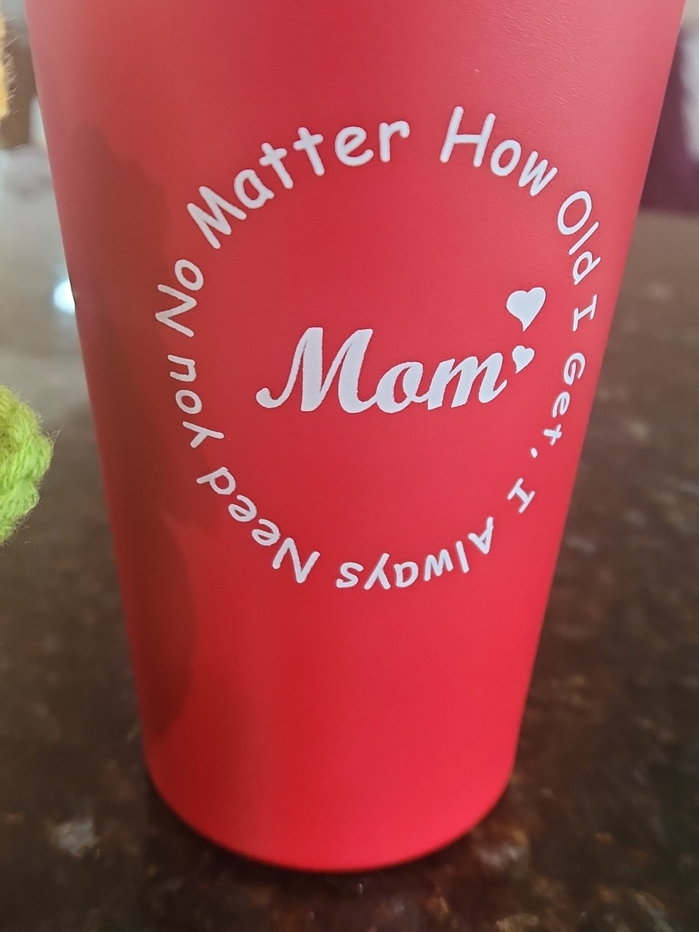 Red Stainless Steel Travel Tumbler 15 OZ Clear Lid Handmade Crochet Sunflower - Picture 11 of 14